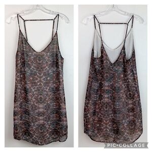 Snake print slip dress adjustable strappy back